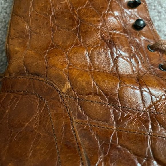 Vintage Joan & David faux alligator ankle boots lace up 6.5 - Picture 5 of 6